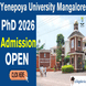 Yenepoya University Mangalore PhD Admission Open for July Session 2026; Apply Till March 31
